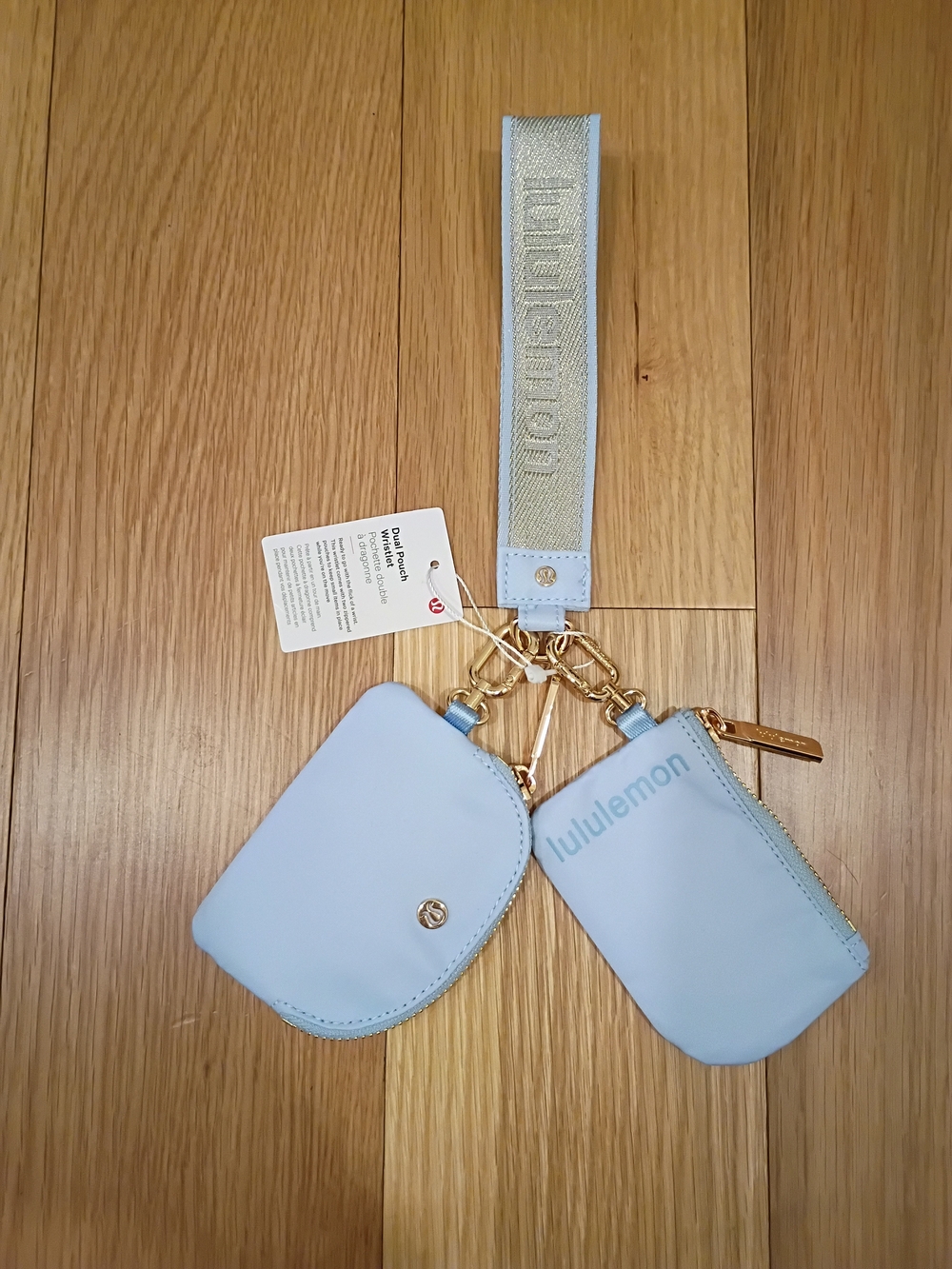 lululemon athletica Light Blue Dual Pouch Wristlet
